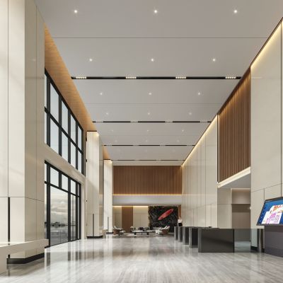 现代办公室大厅和电梯厅