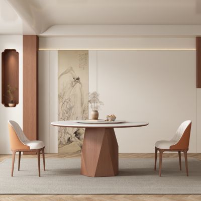 中古风新中式餐厅 餐桌椅