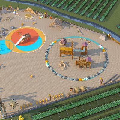 中式农俗田园游乐区 儿童游乐区