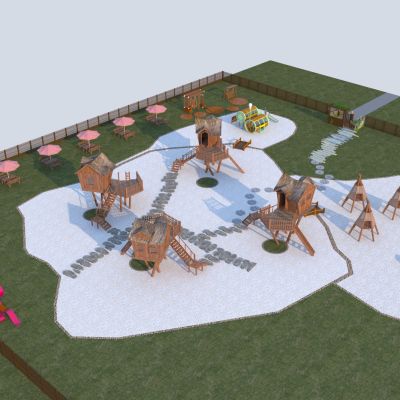 现代户外儿童活动乐园 