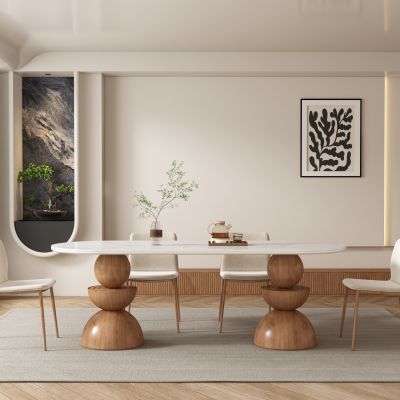 中古风侘寂风餐厅 餐桌椅