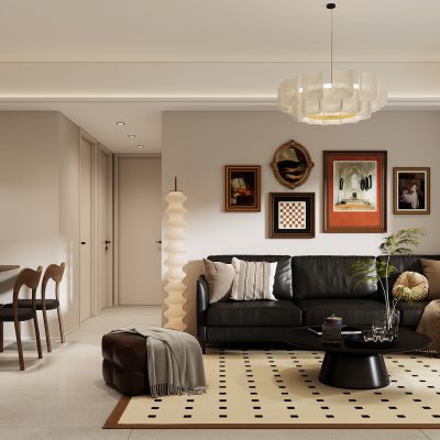 现代客餐厅，中古风客餐厅