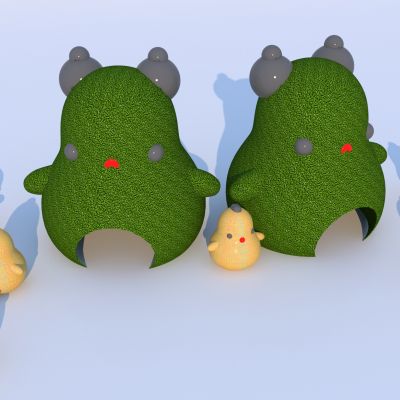 现代园艺植物造型 小鸡雕塑 卡通动物