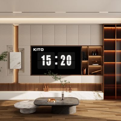 意式 轻奢 中古风 无主灯 斯卡帕叠级 内嵌 客厅 电视墙