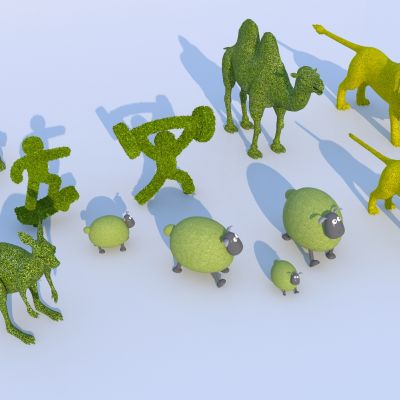 现代户外景观雕塑小品 动物草雕