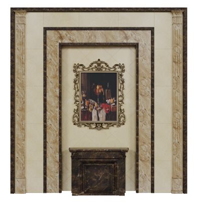 法式大厅背景墙 石材电视背景墙 雕花线条