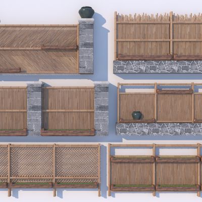 现代竹篱笆 木栅栏 