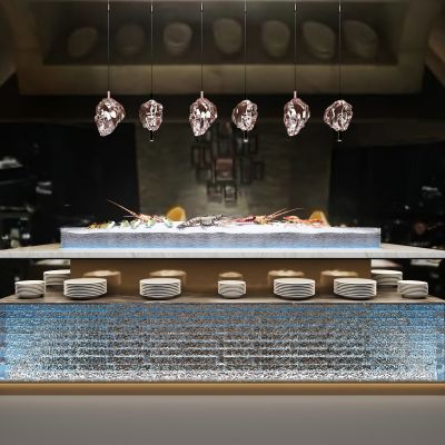 现代自助海鲜台自助餐台