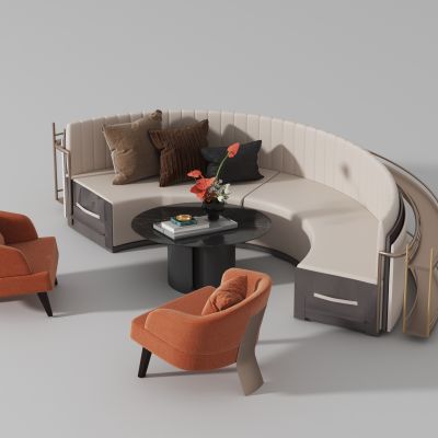 现代休闲沙发茶几组合