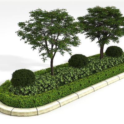 现代户外绿化带花坛