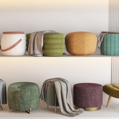 现代沙发矮凳组合