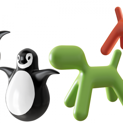 企鹅 狗 公仔  玩偶  动物雕塑  儿童玩具  儿童室摆件组合