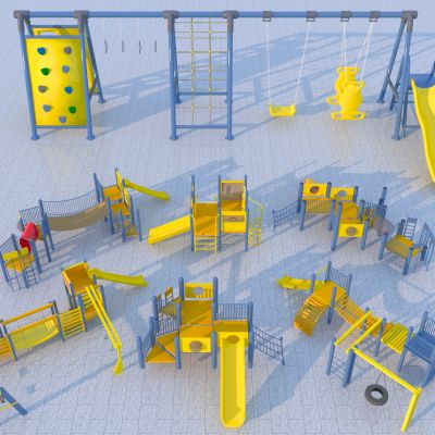 现代儿童滑梯