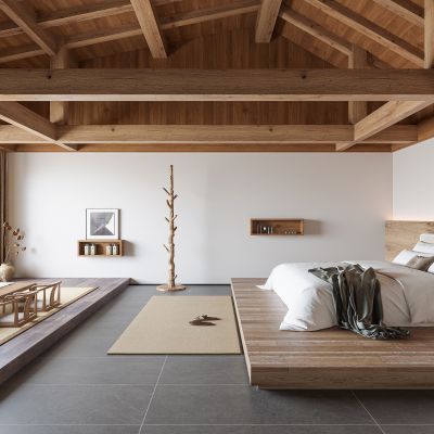 现代民宿客房3D模型