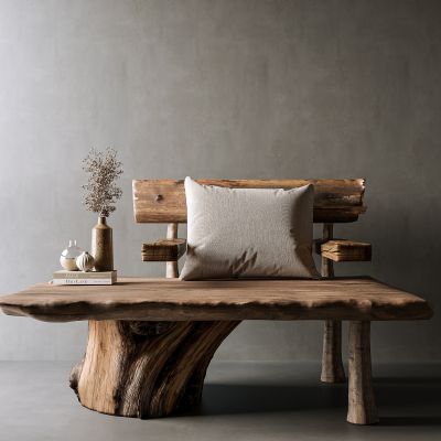 侘寂风休闲椅3D模型