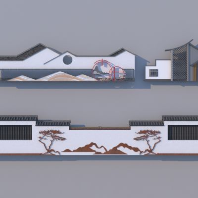 新中式景墙 苏式江南景墙 乡村景墙