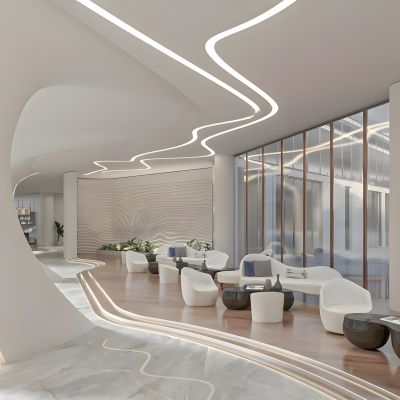 现代酒店大堂_酒店前台_酒店休息