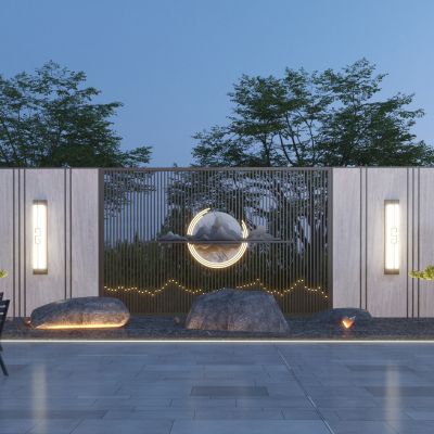 新中式庭院景墙