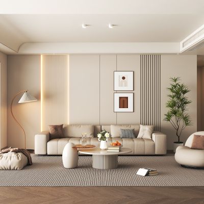 现代奶油风客厅