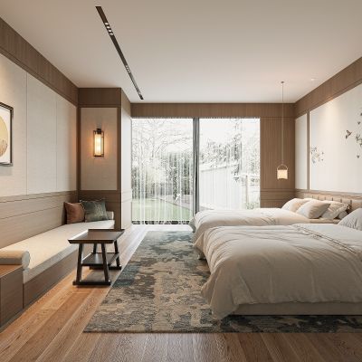 新中式民宿客房3D模型