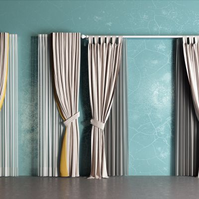 现代窗帘 纱帘 罗马杆