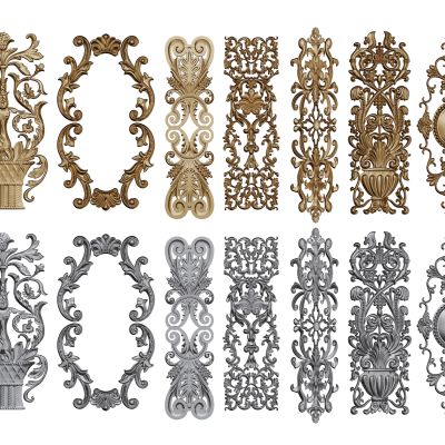 法式线条 雕花线条 构件线条 石膏线3D模型