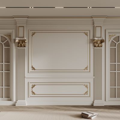 法式背景墙  构件线条 石膏线 雕花线条