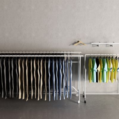 现代衬衫 牛仔裤 衣架