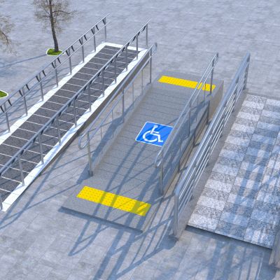 现代无障碍坡道