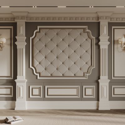法式背景墙  构件线条 石膏线 雕花线条