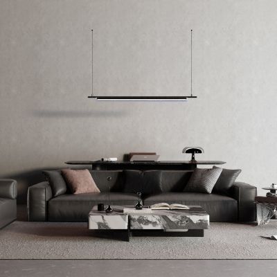 现代皮质沙发 大理石餐桌