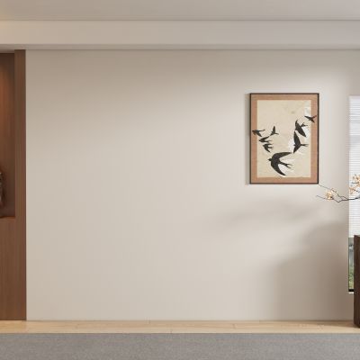 中古风侘寂风客厅 餐厅 茶室背景墙