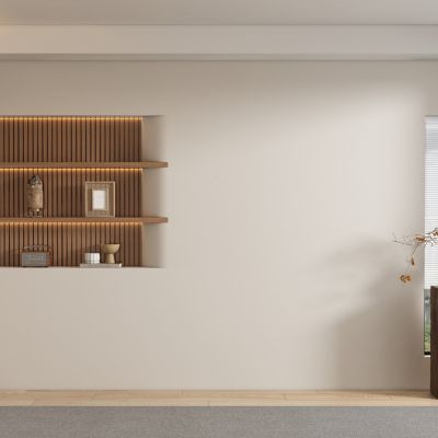 中古风侘寂风客厅 餐厅 茶室背景墙