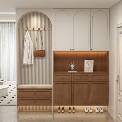 现代中古风玄关柜 鞋柜