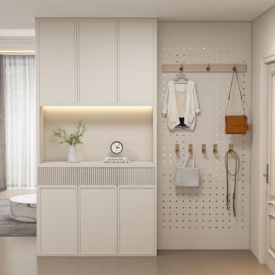 现代奶油风玄关柜鞋柜