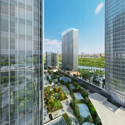 现代公建宅间商业街