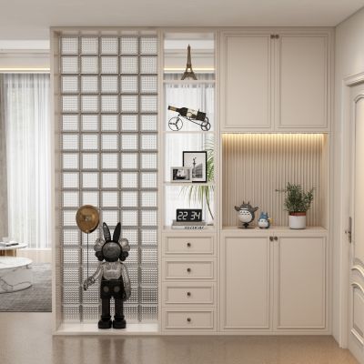 现代奶油风玄关柜