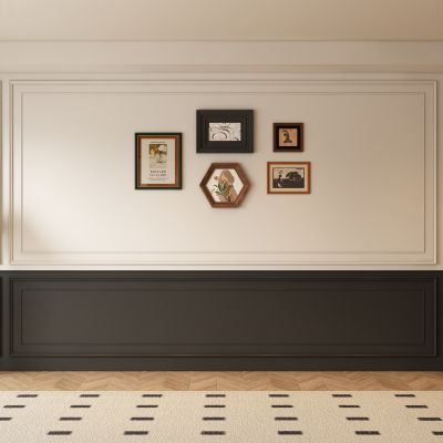 法式中古风客厅 餐厅 背景墙