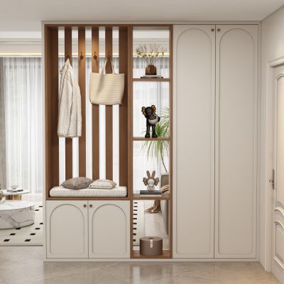 现代奶油风中古风玄关柜鞋柜
