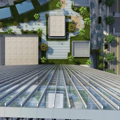 现代俯瞰商业综合体