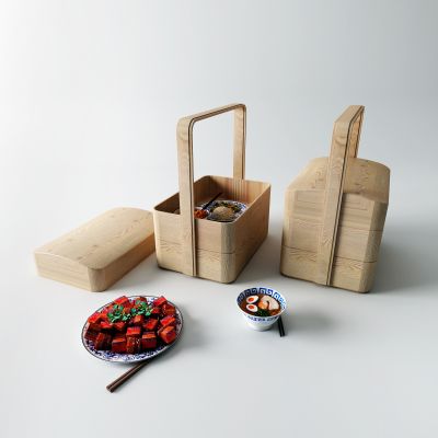 现代红烧肉 牛肉面 碗筷 饭盒