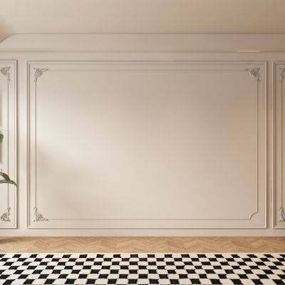 法式中古风客厅 餐厅 背景墙