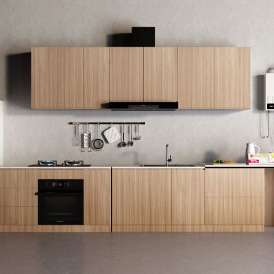 现代橱柜 电饭煲 燃气热水器 冰箱