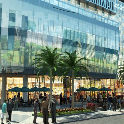 现代沿街商业街