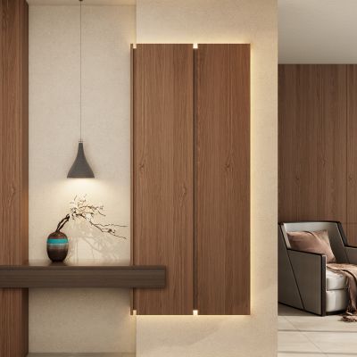 新中式 奶油 中古风 花瓶 吊灯 几何叠级 造型吊顶 入户隔断 玄关