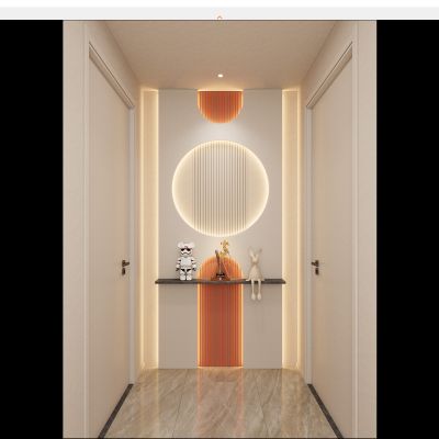 奶油 简约风 圆弧灯带 无主灯 走廊端景 玄关