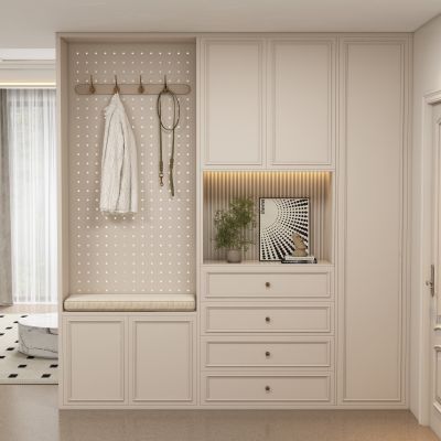 现代奶油风玄关柜 鞋柜