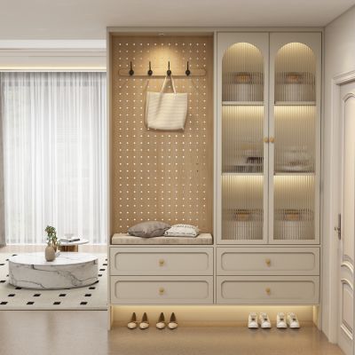 现代奶油风玄关柜 鞋柜