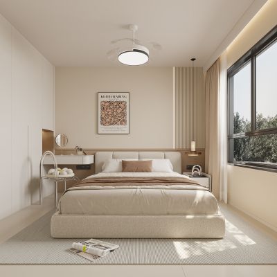 现代奶油风卧室