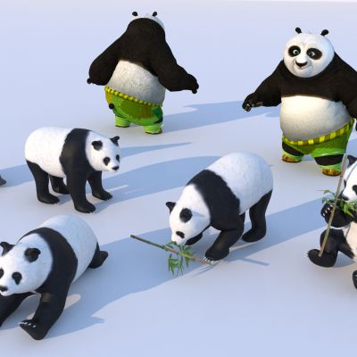 现代雕塑小品 熊猫雕塑小品 熊猫小品